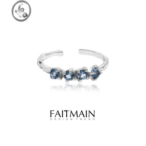 JiMi冰川/小众设计s925银银戒指女镶钻ins冷淡风个性百搭指环