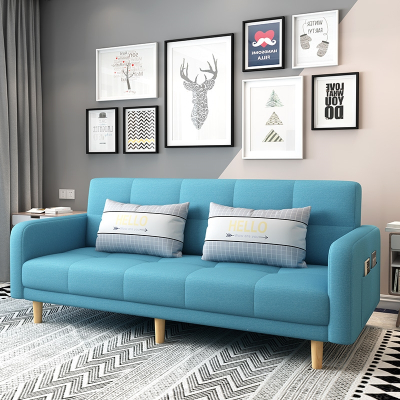 符象北欧布艺沙发简约现代出租房单双人可折叠多功能小户型客厅科技布
