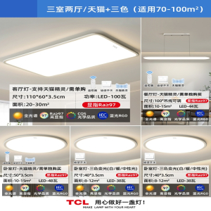 TCL 光谱吸顶灯卧室灯现代简约书房超薄儿童房间中山灯具