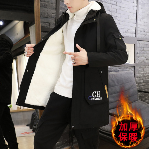 SUNTEK秋冬季外套男韩版2020新款加绒加厚中长款帅气衣服潮夹克男士风衣风衣