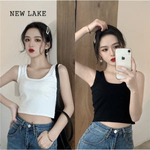 NEW LAKE运动小吊带背心女2024年大码胖mm春秋内搭打底衫短款露脐抹胸上衣