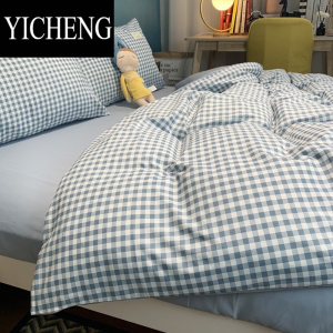 YICHENG简约四件套春秋床上用品床单三件套宿舍3被套水洗棉4床笠