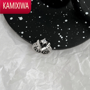 KAMIXIWA时尚高级感爱心链条戒指女小众个性开口可调节食指戒精致网红指环