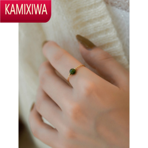 KAMIXIWA和田碧玉戒指食指ins潮网红小众设计2022年新款个性情侣学生闺蜜