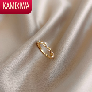 KAMIXIWA韩国戒指轻奢小众设计精致女银时尚个性可调节食指不掉色高级感
