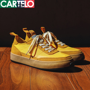 [线下专柜同款]卡帝乐鳄鱼(CARTELO)新款透气冰丝布休闲鞋男鞋潮流板鞋帆布鞋