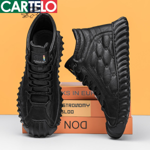 [线下专柜同款]卡帝乐鳄鱼(CARTELO)新款时尚高帮靴子男工装鞋休闲鞋板鞋男鞋