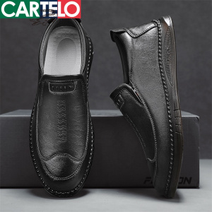 [线下专柜同款] 卡帝乐鳄鱼(CARTELO)新款男士一脚蹬休闲鞋休闲皮鞋男鞋子
