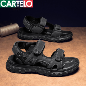 [线下专柜同款]卡帝乐鳄鱼(CARTELO) 夏季新款男士运动凉鞋男休闲凉拖鞋沙滩鞋男鞋