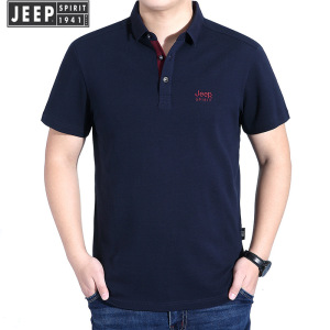 JEEP SPIRIT吉普新款男式T恤男短袖翻领休闲体恤衫男式大码半袖体恤