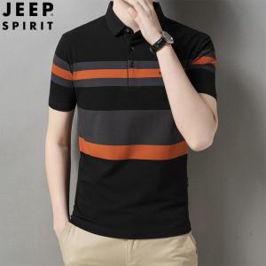 JEEP SPIRIT男体恤帅上衣夏季翻领棉POLO衫T恤中青年百搭半袖短袖