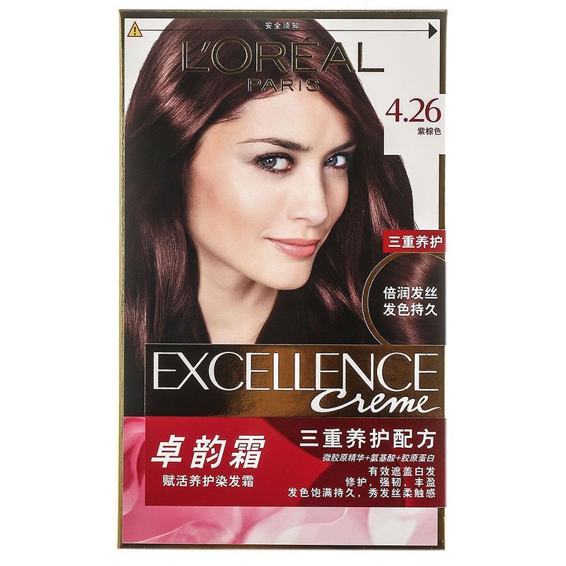 欧莱雅卓韵霜赋活养护染发霜4.26号 紫棕色