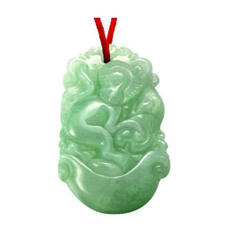 蓝色多瑙河天然翡翠A货十二生肖-猴(赠红绳)