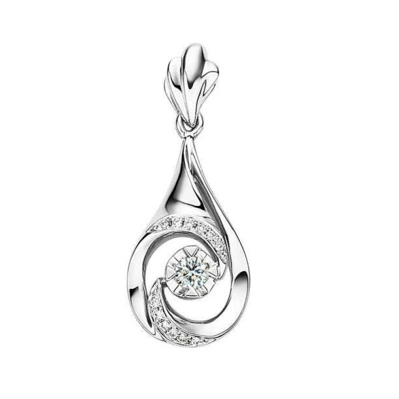 蓝色多瑙河18K金钻石吊坠-晴旅