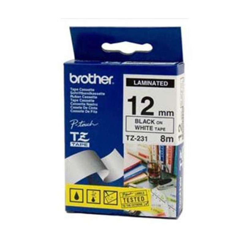 兄弟（brother）TZe-Z231标签机色带/碳带 白底/黑字 12mm 彩色 原装正品