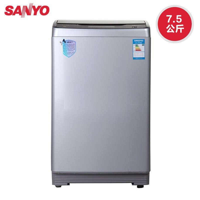 三洋（SANYO）7.5公斤全自动变频波轮洗衣机DB7535BXS（亮银色）