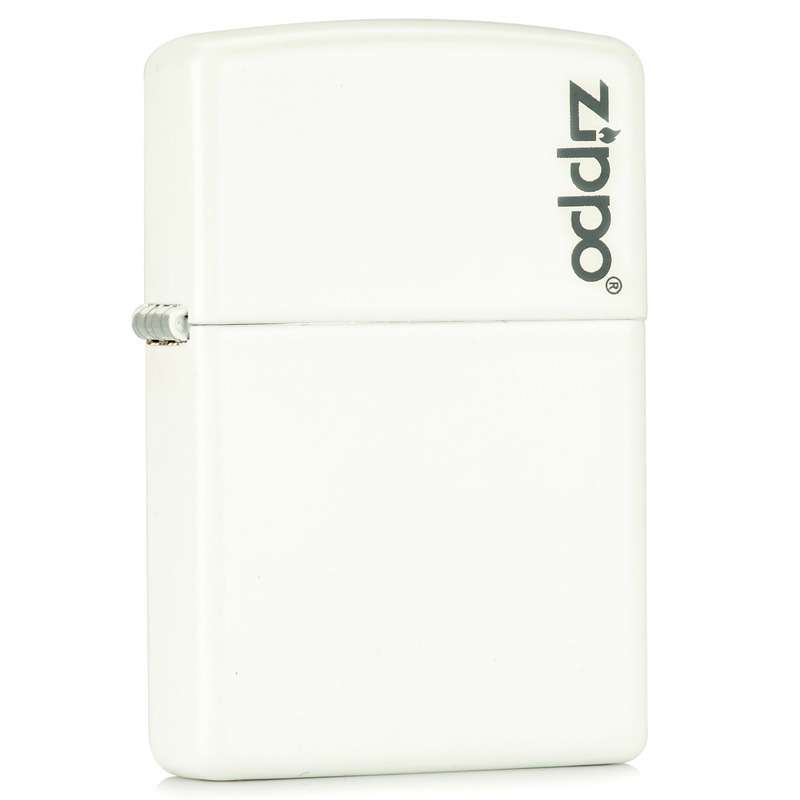 ZIPPO打火机214ZL 白色哑漆ZIPPO标志
