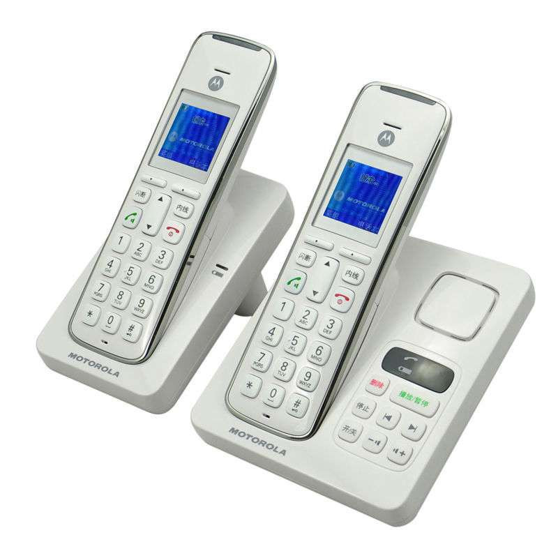 摩托罗拉 (MOTOROLA) CD112C 2.4G数字 彩屏 录音 双 无绳电话 (白色)