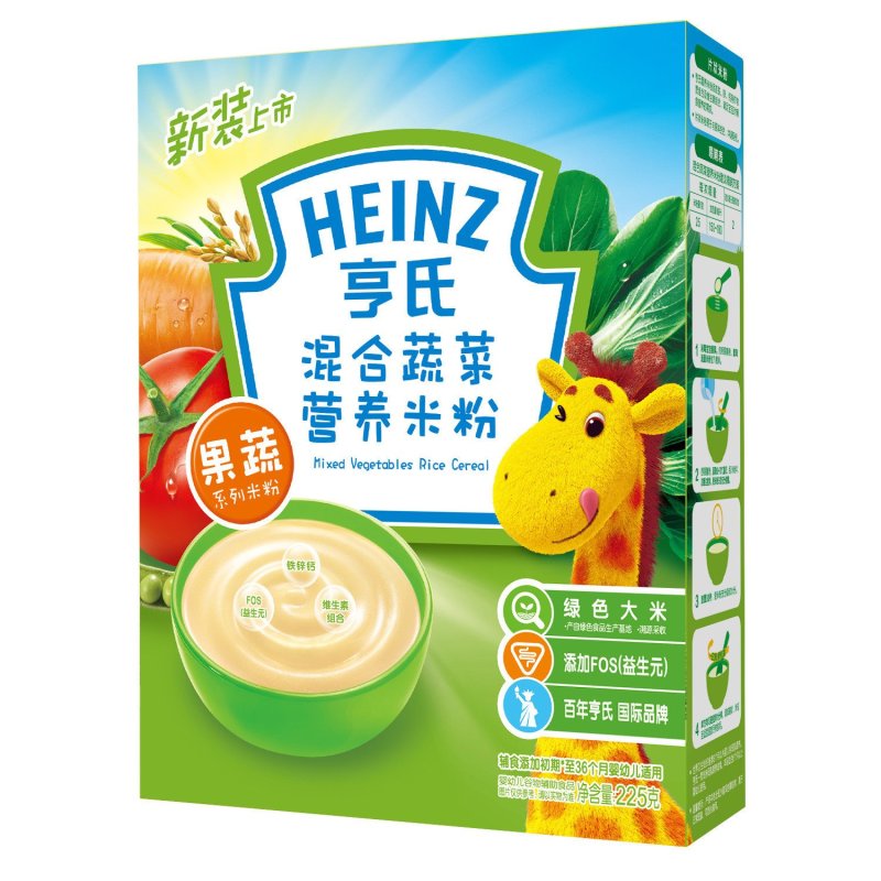 亨氏(Heinz)混合蔬菜营养米粉225g