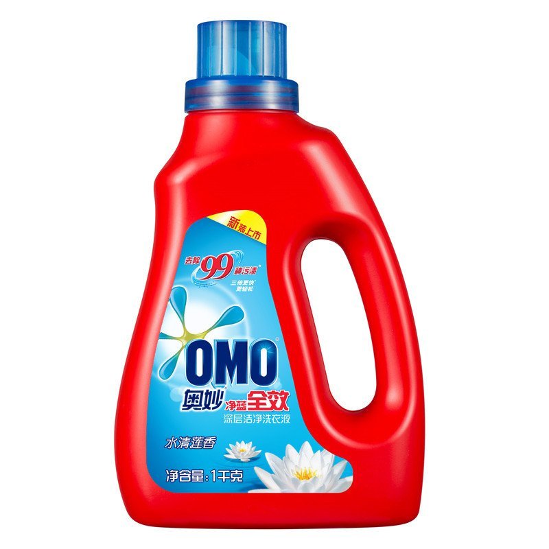 奥妙净蓝全效水清莲香洗衣液1KG