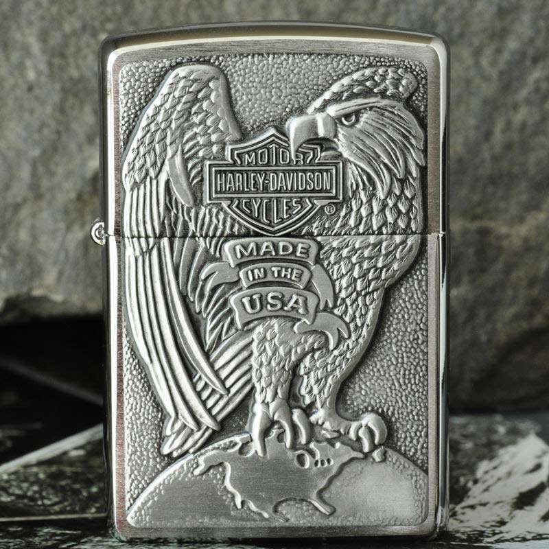 zippo打火机 哈雷地球鹰打火机200hdh231