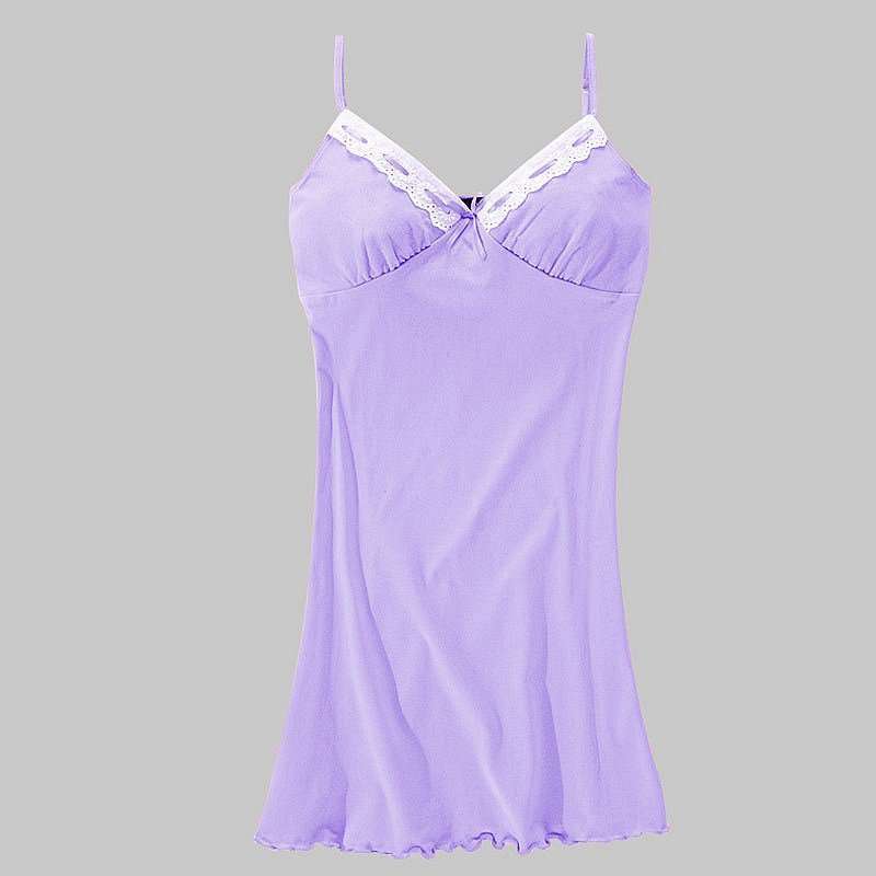 VANCL凡客诚品 田园花卉针织吊带睡裙 熏衣草 XXL