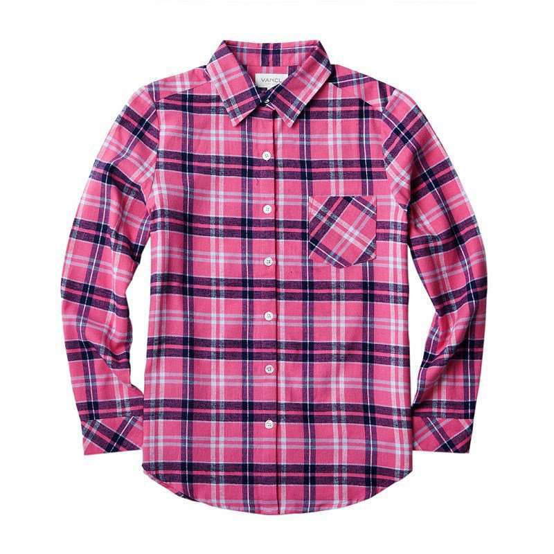 VANCL凡客诚品 衬衫款家居服（长袖） 玫红格 L