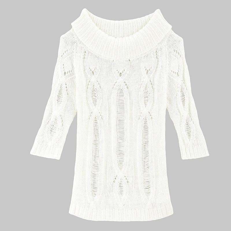 VANCL凡客诚品 镂空七分袖长毛衫 白色 M