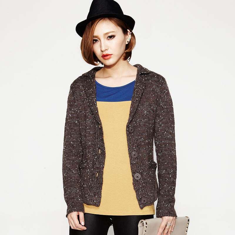 VANCL凡客诚品 Rebecca经典针织花纱小西服 咖啡色 L