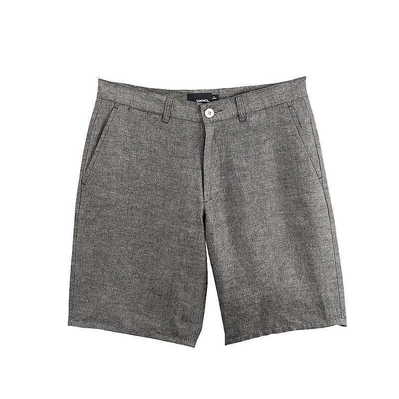 VANCL凡客诚品 经典棉麻休闲短裤 黑灰色 M