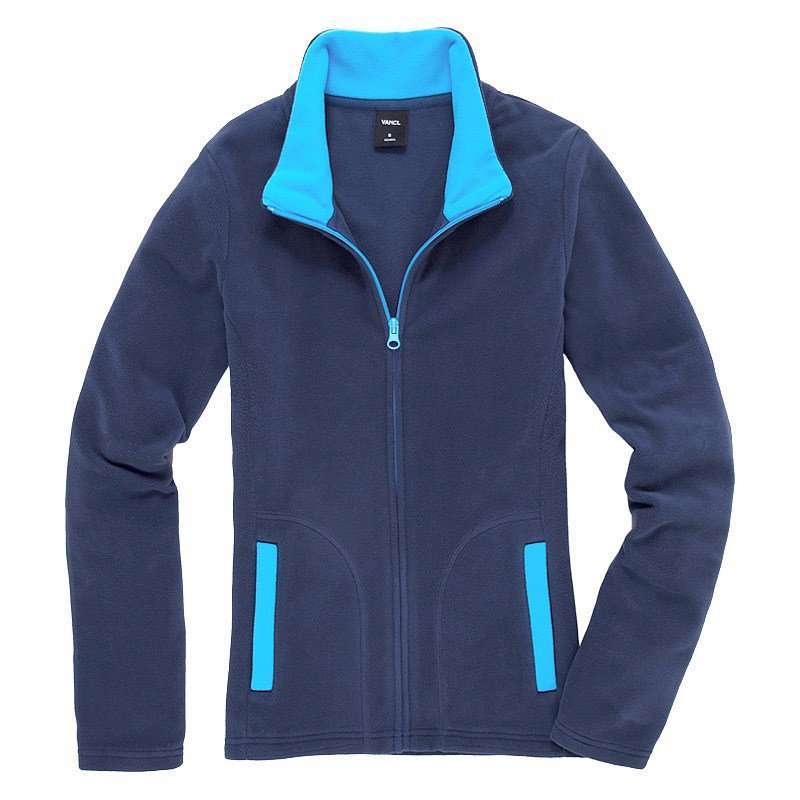 VANCL凡客诚品 撞色修身立领开衫（女款） 海军蓝色/果蓝色 XL