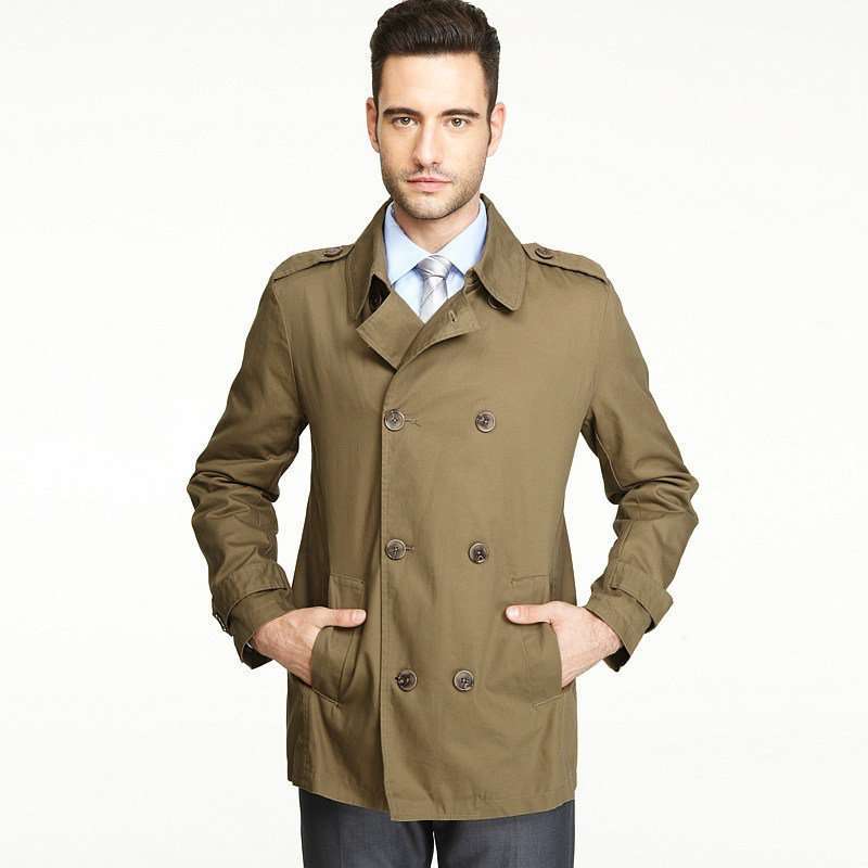 VANCL凡客诚品 经典双排扣商务休闲风衣 深卡其色 M