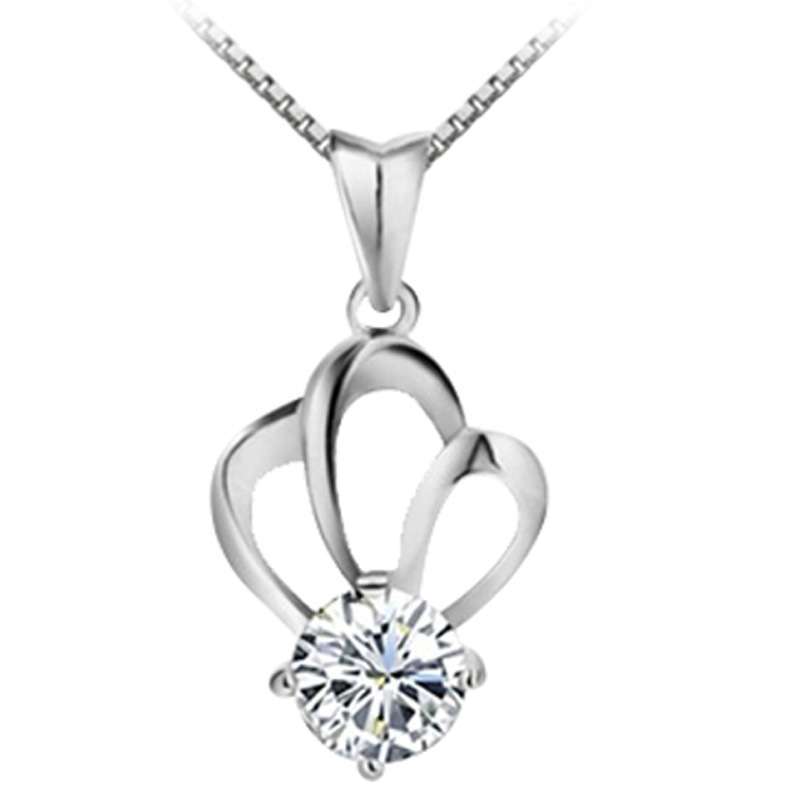 YOUR-DS925银精工瑞士钻吊坠-皇冠（送银链）