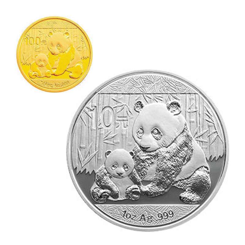 【中国金币】2012版熊猫金银纪念币套装（1/4盎司金+1盎司银）