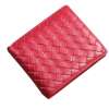 艾斯康手工编织小羊皮女士短款钱包SY-QDRD玫红色