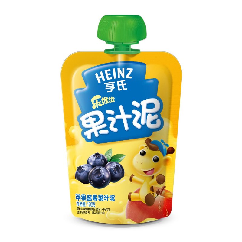亨氏(Heinz)乐维滋果汁泥果泥苹果蓝莓120g