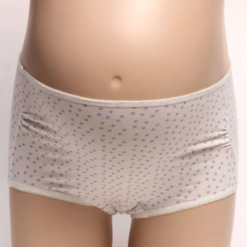 玛维妮NP02031迷你立体腹围中腰孕妇内裤白底紫花L