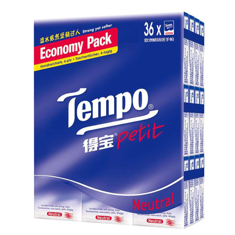 Tempo/得宝 迷你4层纸手帕*36包 天然无味