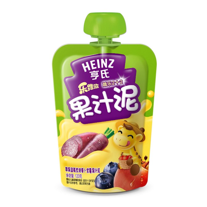亨氏(Heinz)乐维滋蔬乐2+2果汁泥（紫胡萝卜、紫薯）120g