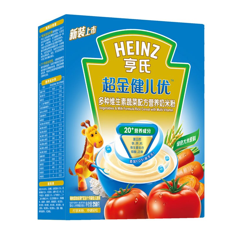 亨氏(Heinz)超金健儿优益生元混合水果配方营养米粉250g