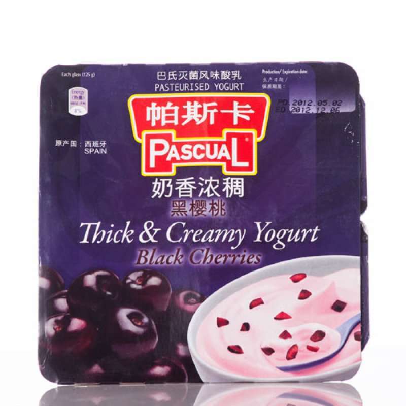 帕斯卡黑樱桃全脂酸乳125g*4
