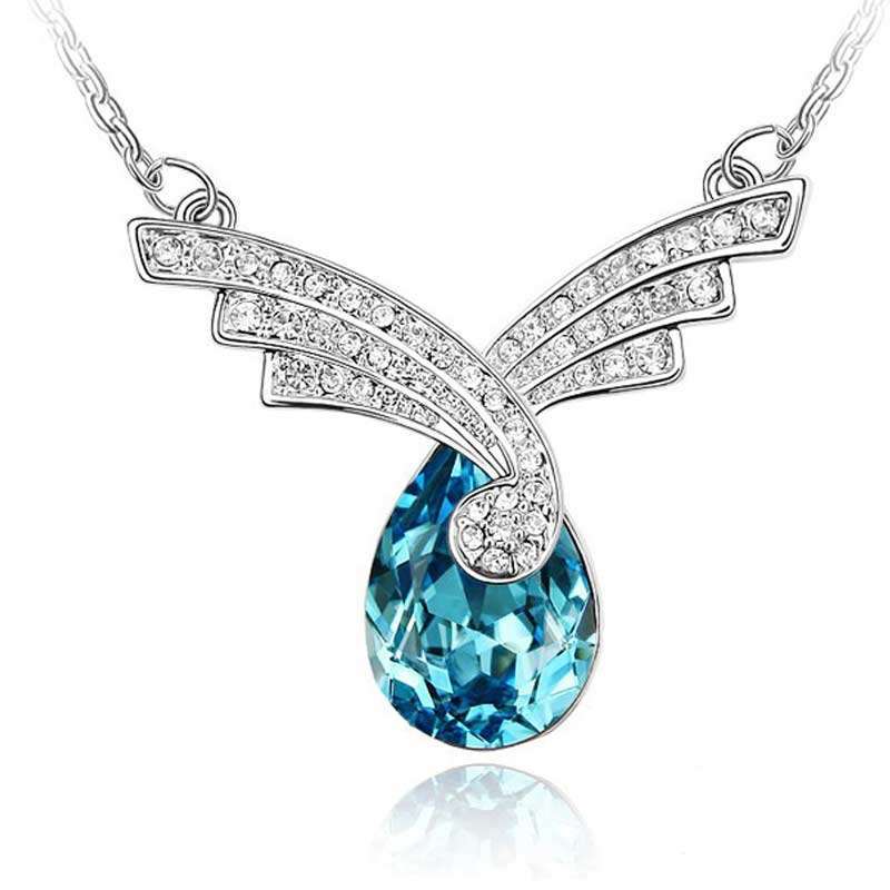 【diya】绝美水晶项链—梦飞杨 (海蓝) SX1108
