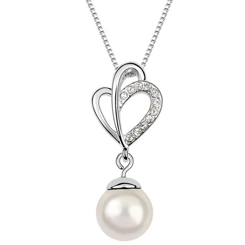 【diya】时尚OL珍珠项链--爱的魔法（白色）SX1114