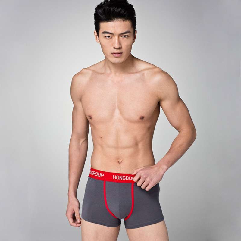 红豆男士弹力棉平角裤(两条装)藏青、深灰(XL/170)SN4247