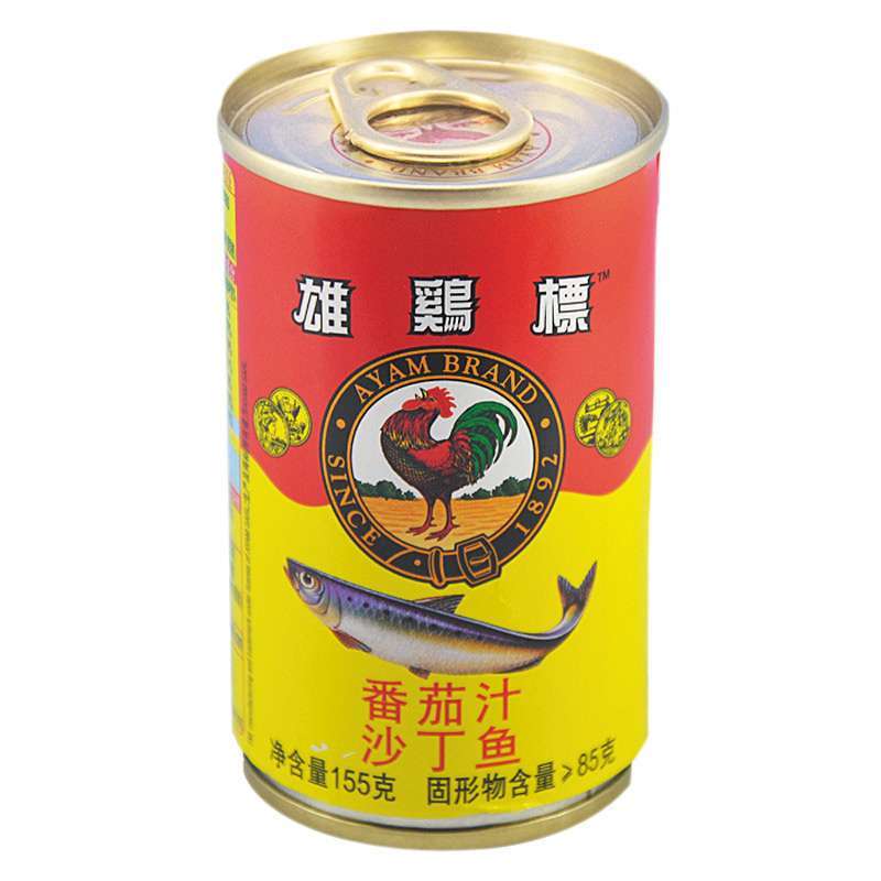 雄鸡标(Ayam Brand) 蕃茄汁沙丁鱼 155g*2(马来西亚)