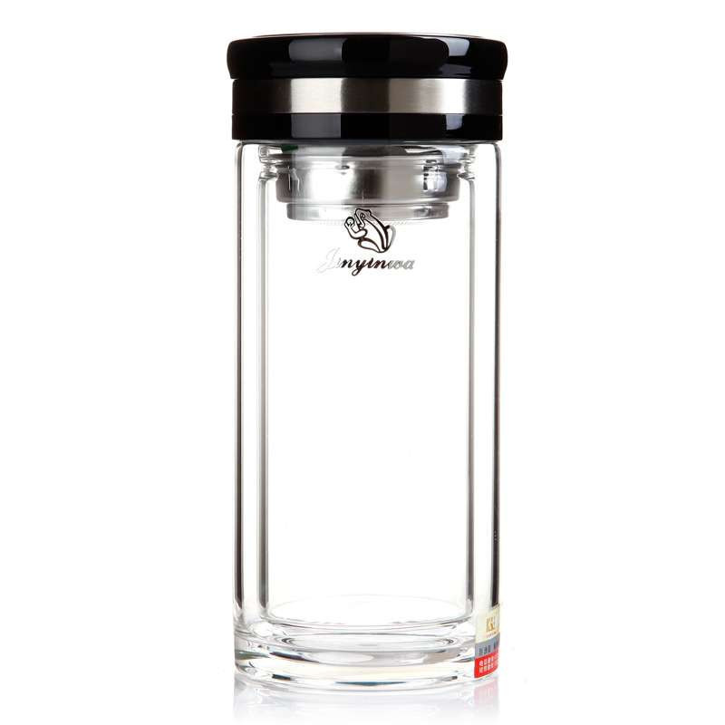 康宇睿士双层玻璃杯220ML黑色