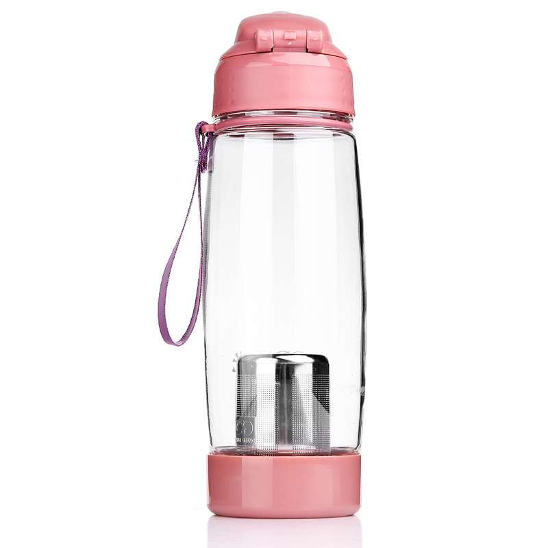 春光铠甲塑料杯泡茶师610ML红色CG-8303底部打开装茶叶