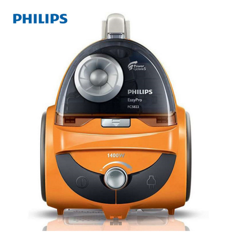 飞利浦(Philips) 家用超静音大功率强力卧式无尘袋吸尘器FC5822 黄色