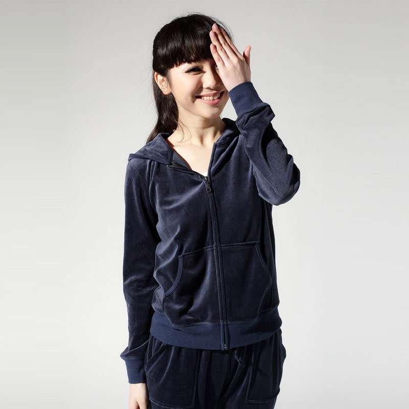 顶瓜瓜/顶呱呱天鹅绒多色运动卫衣家居服套装藏青(170)DJJWC-T0001