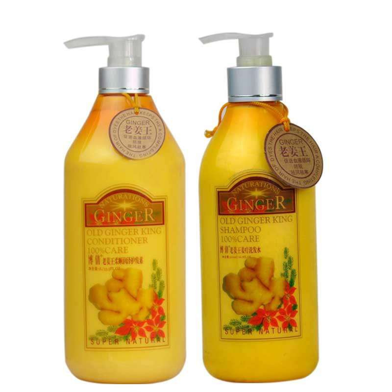博倩老姜王姜疗洗发水300ml+柔顺护发素300ml套装共600ml